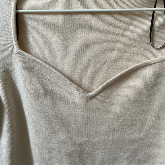 NWT Sweetheart Neckline Beige Sweater - Picture 5 of 13